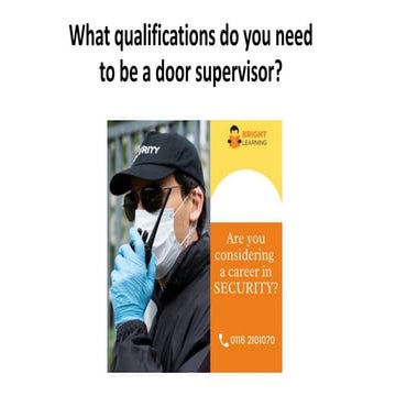 How to become an SIA Door Supervisor?