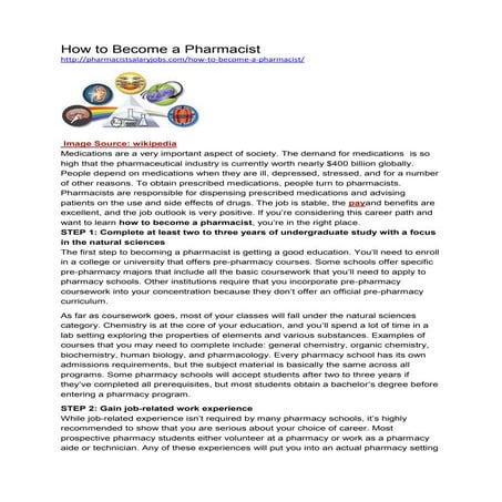 How to become a pharmacist