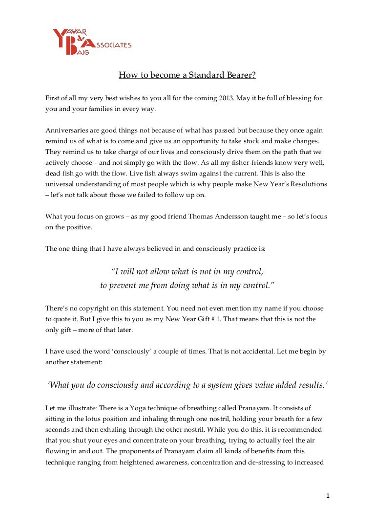 How to a standard bearer