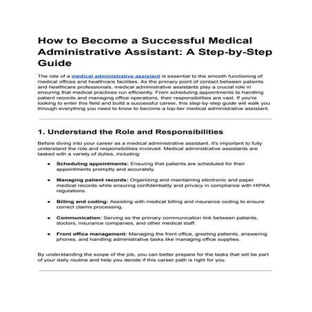 How to Become a Successful Medical Administrative Assistant_ A Step-by-Step G...