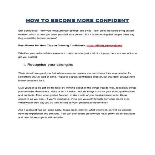 How to become more confident