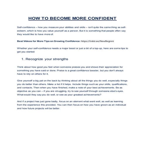 How to become more confident 