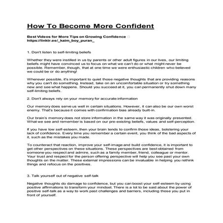 How to become more confident