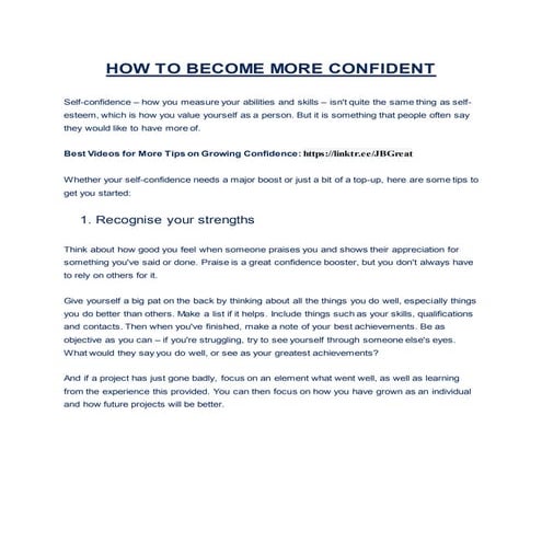 How to become more confident 