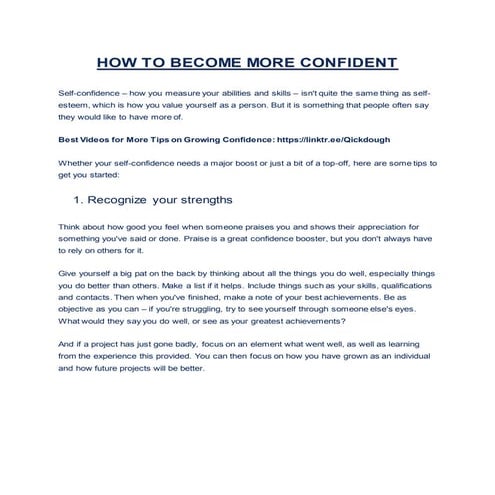 How to become more confident