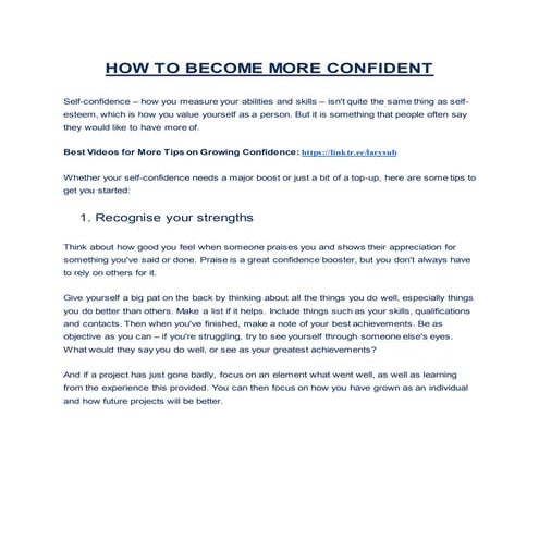How to become more confident