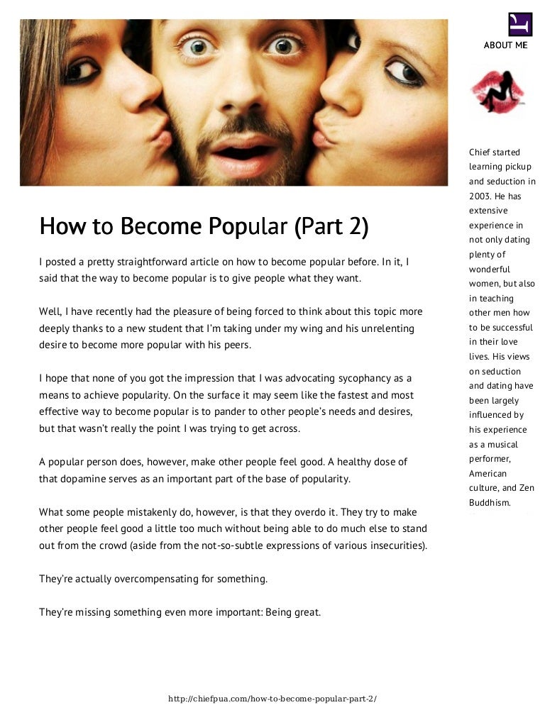 How to Become Popular (Part 2)