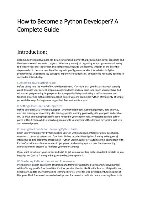 Complete Python Roadmap for Beginner’s | PDF