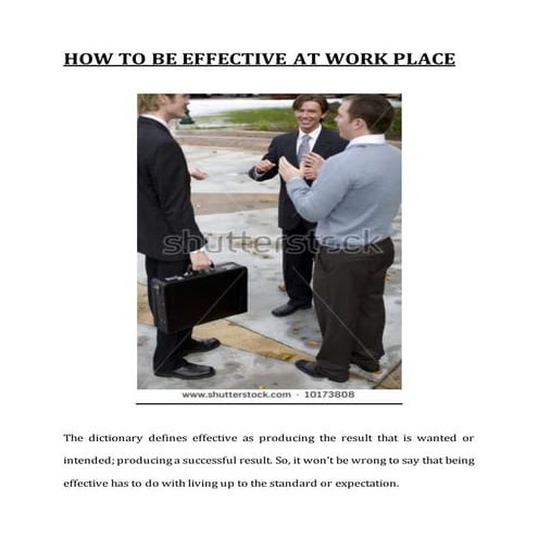 How to be effective and communicate well at workplace