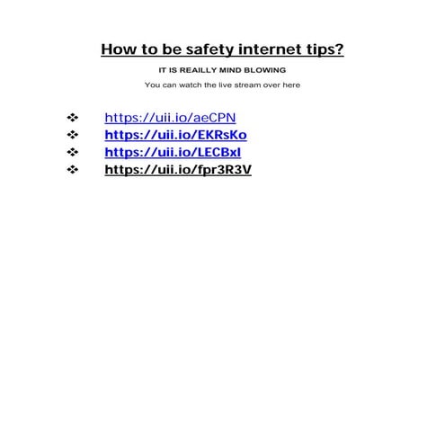 How to be safety internet tips | PDF