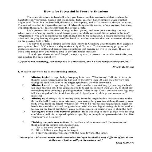 How to be successful in pressure situations