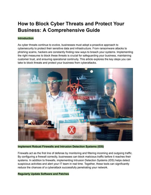 How to Block Cyber Threats and Protect Your Business  A Comprehensive Guide