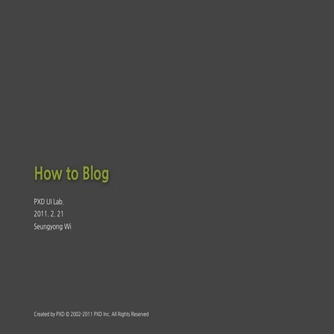 How to blog | PDF