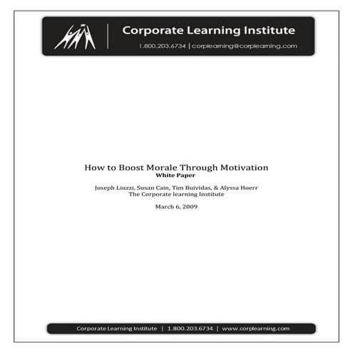 How to Boost Morale Through Motivation