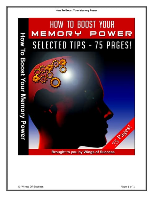 How to boost your memory power
