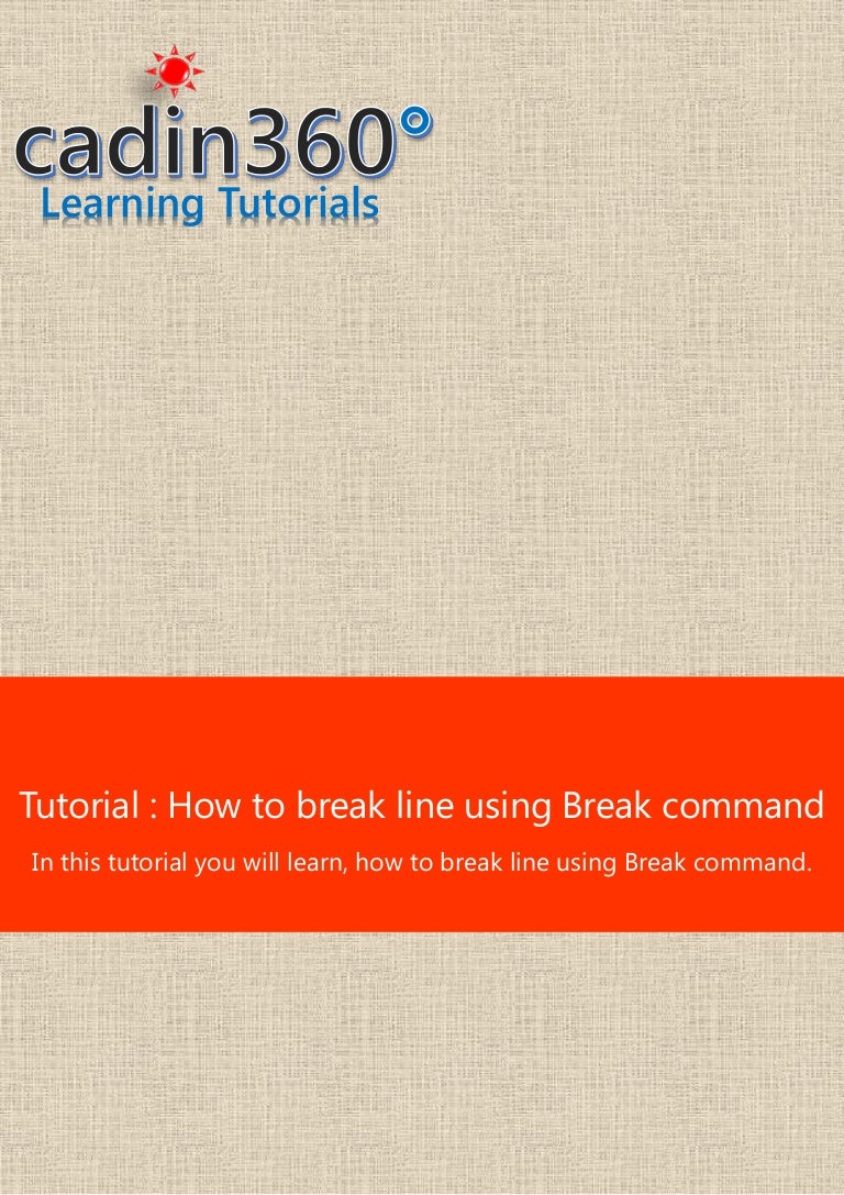 How to break line using auto cad break command