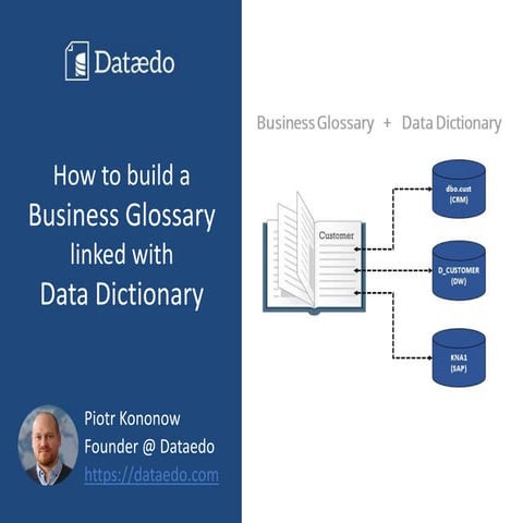 How to build a business glossary linked with data dictionary