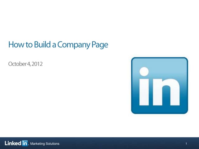 How to build a Company Page - Linkedin