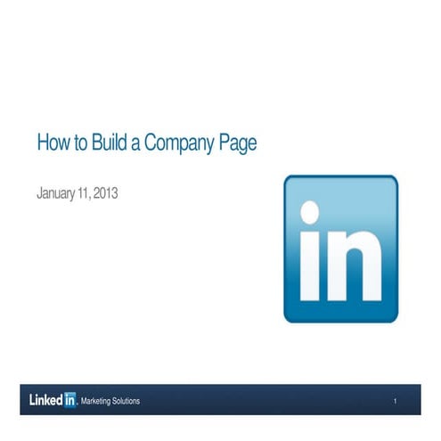 How to build a company page 2013