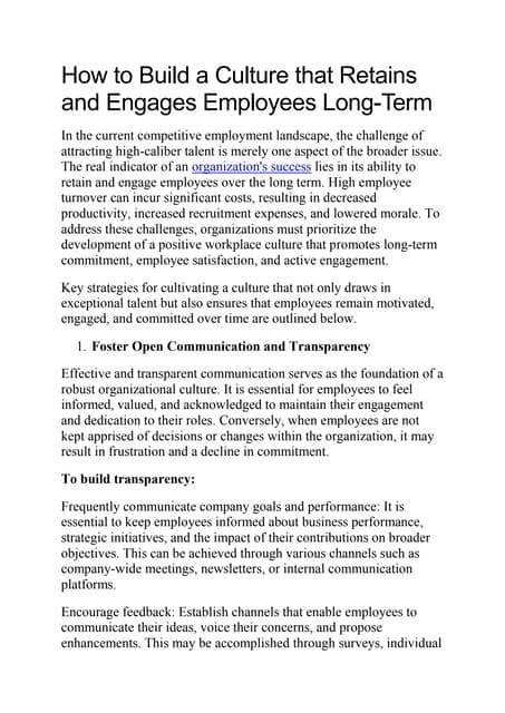 Creating a Positive Workplace Culture | DOCX