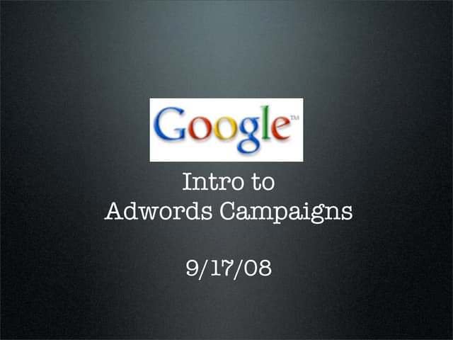 How To Build A Google Adwords Campaign 