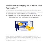 How to build a highly secure fin tech application