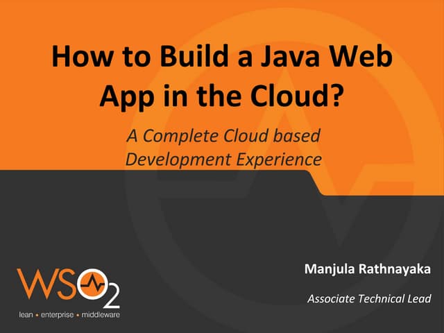 How to build a Java Web App in the Cloud | PDF