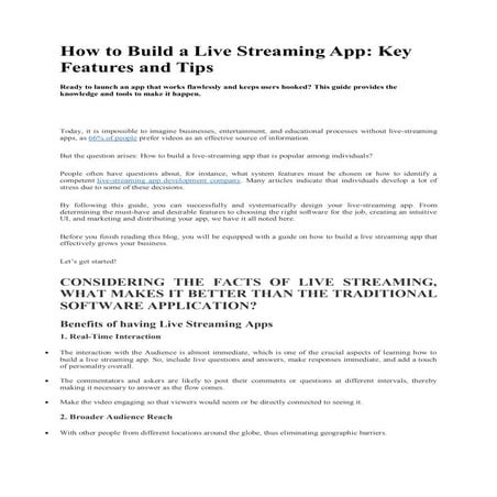 .How to Build a Live Streaming App Easily