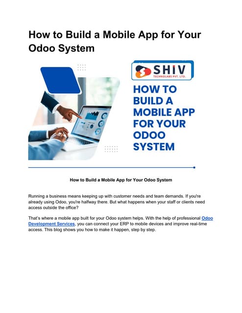 Creating an Odoo Mobile App: Step‑by‑Step Guide