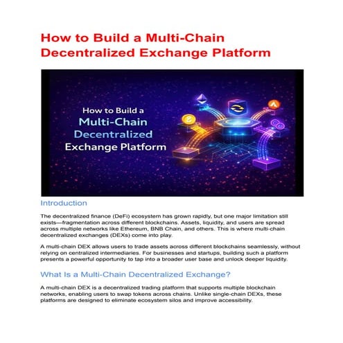 Building a Multi-Chain Decentralized Exchange Platform: A Comprehensive ...