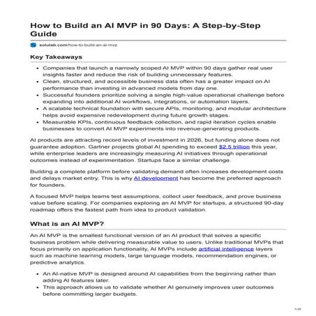 How to Build an AI MVP in 90 Days: A Step-by-Step Guide for Startups ...