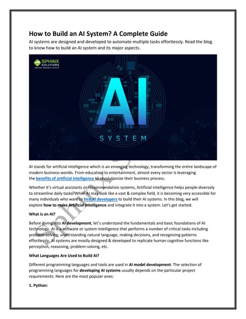 How to Build Your First AI Agent A Step-by-Step Guide.pdf