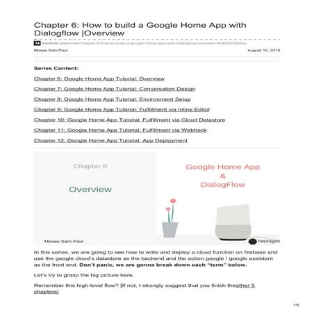 How to build and publish a google home app with dialogflow