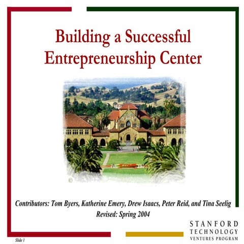 How to build an entrepreneurship center