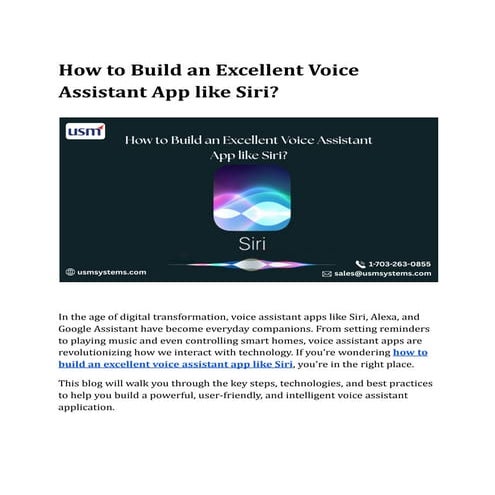 How to Build an Excellent Voice Assistant App like Siri.pdf