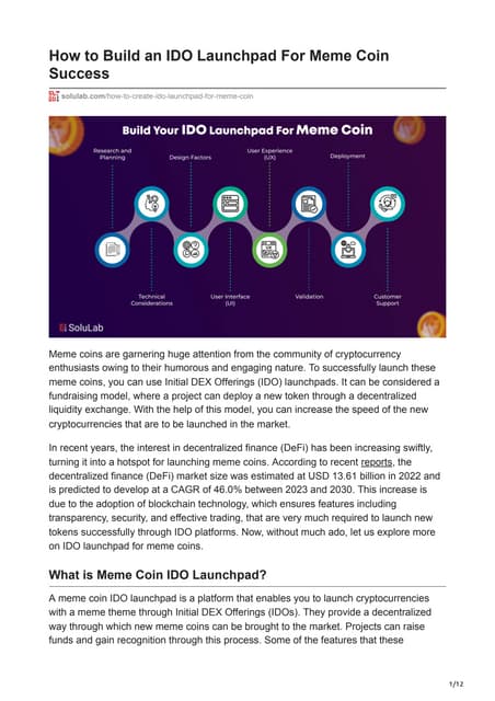 Benefits of launching IDO development services | PDF
