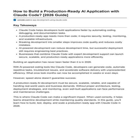 How to Build a Production-Ready AI Application with Claude Code in 2026 ...