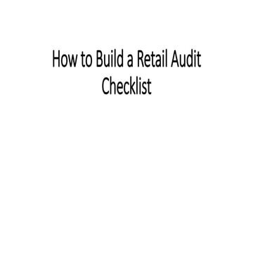 How to build a retail audit checklist