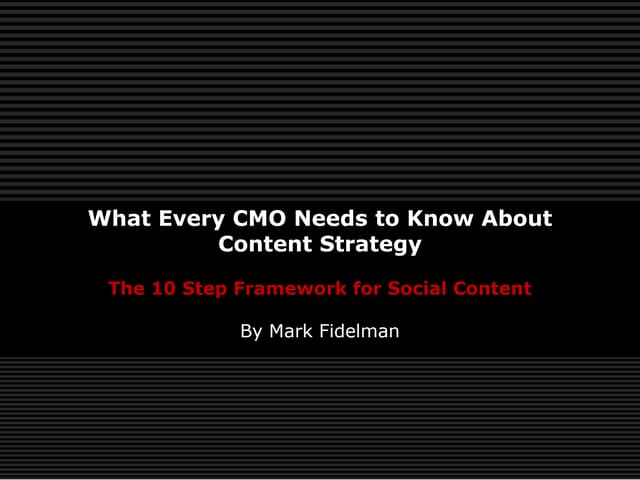 What Every CMO Needs to Know About Content Strategy