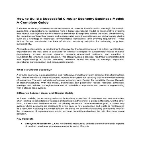 Circular Economy Business Models | PDF
