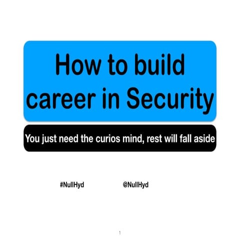 How to build career in infosec
