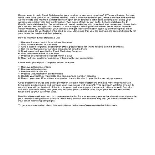 How to build email database