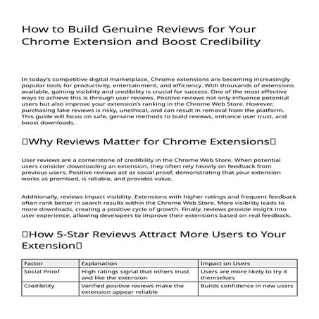 How to Build Genuine Reviews for Your Chrome Extension and Boost ...