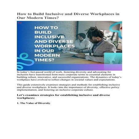 Build Inclusive and Diverse Workplaces in 2023 | The Enterprise World