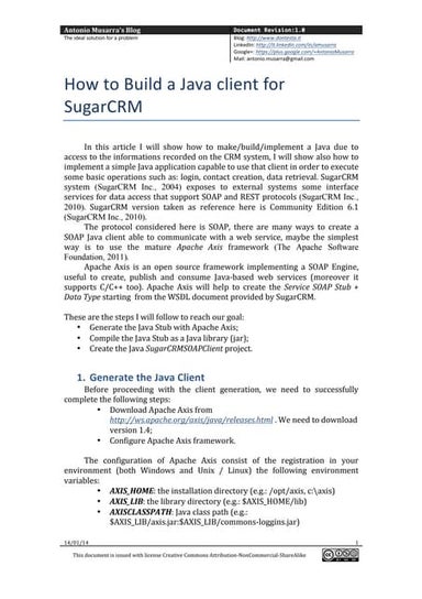 How to Build a Java client for SugarCRM