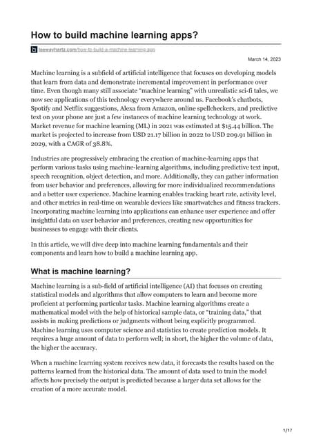 How to build machine learning apps.pdf
