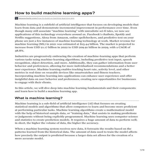How to build machine learning apps.pdf