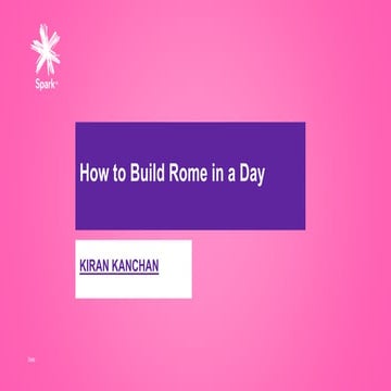 How to build Rome in a day
