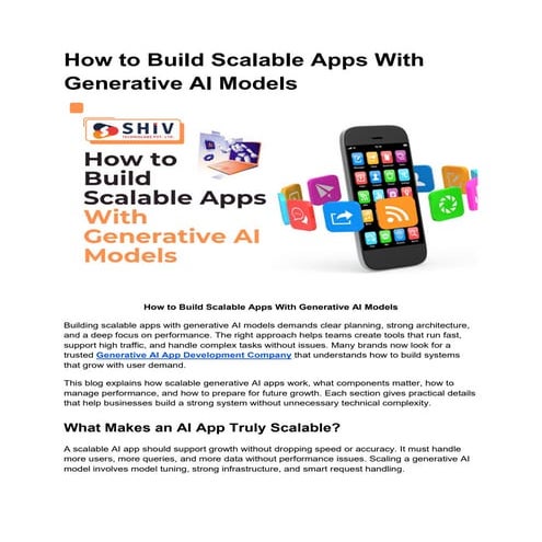 Building Scalable Apps With Generative AI Models