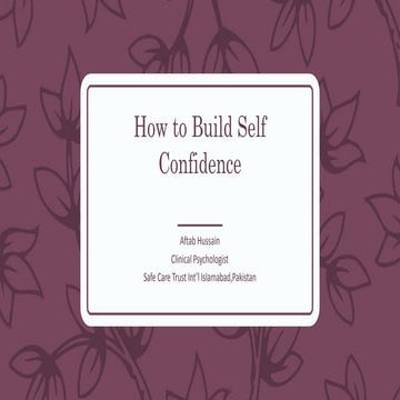 How  to build self confidence